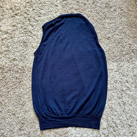 Maurizio Baldassari Cardigan Sweater Vest V Neck Sleeveless Wool Men’s Size L - Picture 2 of 10